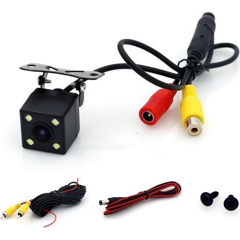 Camera Embarquée Voiture IR/LED Vision Nocturne, Vue Arrière Camera de Recul Voiture avec 6M/20FT RCA Vidéo Extension Câble(IP68) (1/5)