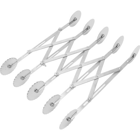 Lot de 5 Roulettes Coupe-Pizza Inox Rétractables, Découpeur à Pâtisserie pour Gâteaux et Pâte, Accessoire de Cuisine (1/5)