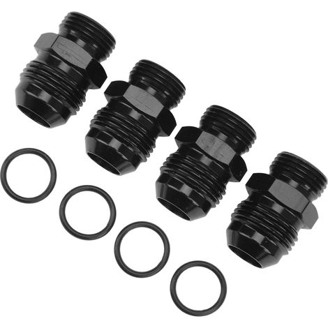 Adaptateur mâle ORB 8AN vers 10AN, lot de 4 raccords en alliage d'aluminium, 1500PSI, joint torique, pour radiateur d'huile et pompe à carburant (1/5)