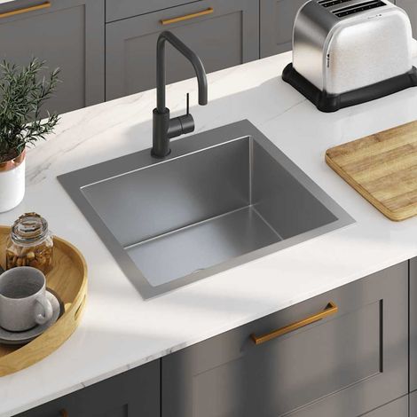 Évier Cuisine fait main - Cuve de cuisine Acier inoxydable BV840184 - BonneVie (1/5)