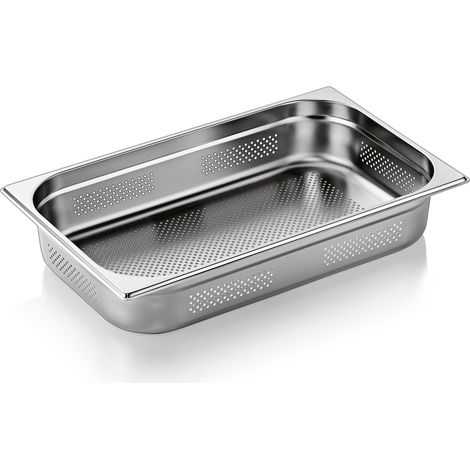 Bac inox perforé fond et côtés GN 1/1 H 100 mm 13 ltr GN CORE - Was Germany
