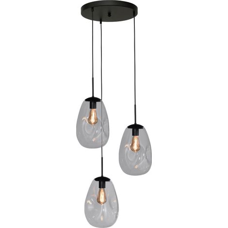 Lampe suspendue Lava 3x verre transparent Ø 22,5 cm - 2762-05-35-3-00-60 (1/3)