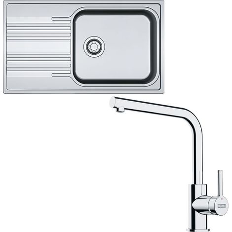 Pack évier Smart Inox 860 x 500 x 190 mm + mitigeur Lina L - Franke (1/5)