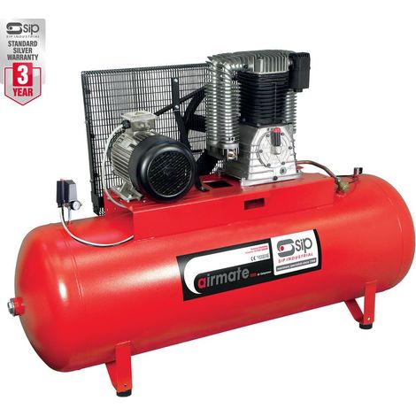 SIP ISBD10/270 270ltr Industrial Electric Compressor - L56 x W164 x H134 cm