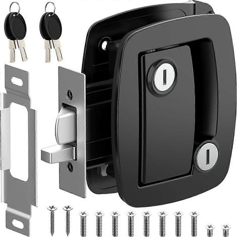 Remplacement de serrure de porte de camping-car avec pêne dormant à palette, serrure de poignée de porte de camping-car, serrure de porte d'entrée de camping-car pour remorque à chevaux (1/5)