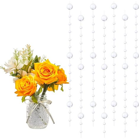 Wasserperlen Perles d'eau Bougies 18 Pièces Flottantes Perle d'eau Bougie 1.2M Flottante pour Vases Remplisseurs de Bouteilles d'eau, Mariages, Décorations de Centres de Table (Transparent) (1/5)
