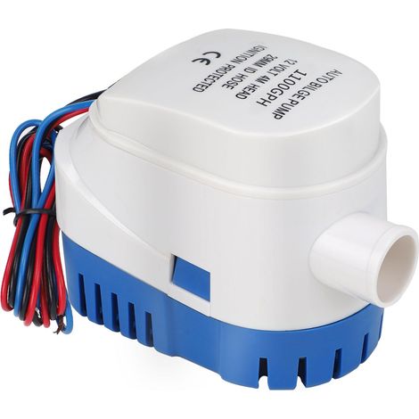 Pompe de Cale Automatique, 12V Pompe Automatique de Ponton pour Bateau, 1100GPH/ 70LPM Pompes de Cale avec Interrupteur à Flotteur, Pompe à Eau Liquide Automatique pour Bateaux Piscines(Bleu) (1/5)