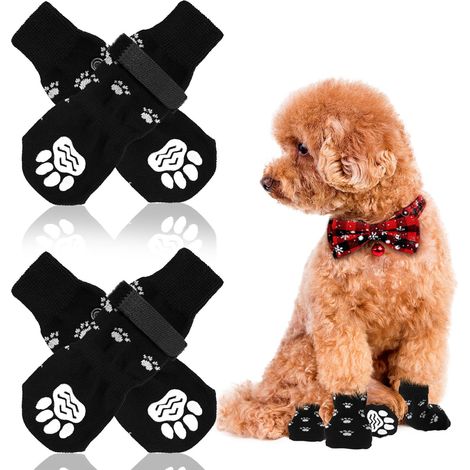 Chaussettes Chien Antidérapantes Taille S Lot de 4 - 4 pièces, multicolore, S - chaussette chien protection patte sol interieur