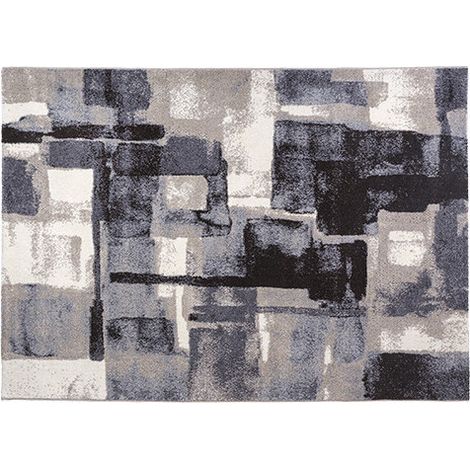 Tapis intérieur 133×190 cm en polypropylène frisé hypoallergénique anti-acariens gris – Decora