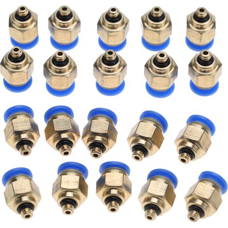 Raccord rapide pneumatique pour tuyau d'air de 6 mm, filetage mâle, connecteur droit à insertion (PC6-M5, 20 pièces) (1/5)