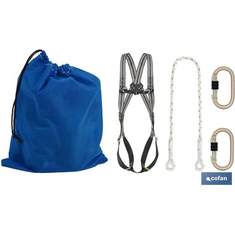 Set Imbracatura 2 Punti + Corda + 2 Moschettoni