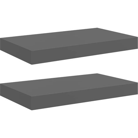 Maison Exclusive - Schweberegale 2 Stk. Hochglanz-Grau 40x23x3,8