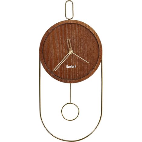 Orologio da parete legno scuro senza numeri 34 cm in alluminio Daroca