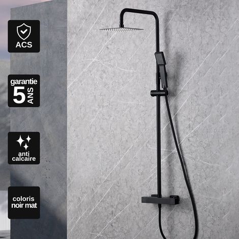 Colonne de Douche avec Mitigeur Thermostatique noir mat anti-calcaire - Design Moderne - ART IMEX (1/5)