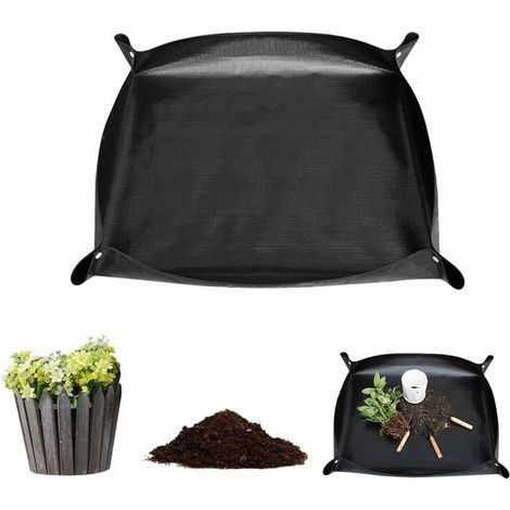 Tapis de Rempotage de Plantes,100x100 cm Tapis de Jardinage Imperméable,Tapis de Transplantation Pliable, Tapis de Plantation de (1/4)