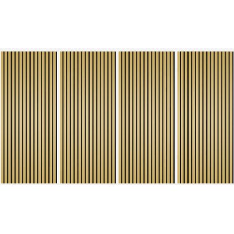 4 x dekorative Wandpaneele aus Holz in goldfarbenem Effekt 120x60cm Tabb-GO