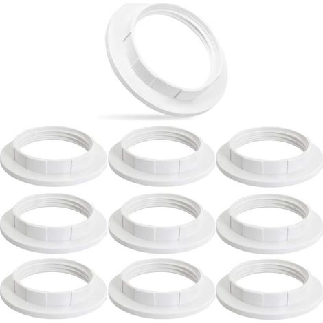 10 Pcs Bague De Abat Jour à Vis e14, Douille e14, Adaptateur Abat Jour e14,Abat Jour Lampe Chevet e14,Abat-Jour Anneau Convertisseur,Anneau Réducteur Pour Abat-Jour,Pour Table Bureau Lampadaires (1/5)