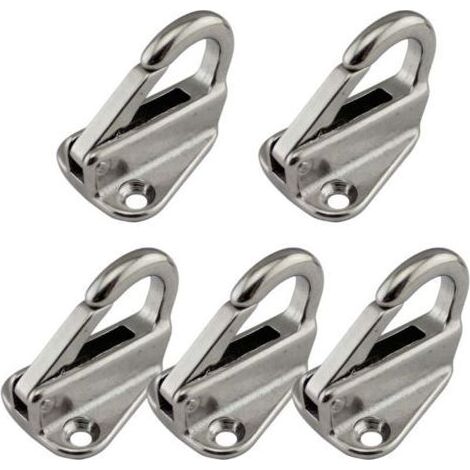 Lot de 5 mousquetons en inox sur platine – Charge maximale 150kg – Diamètre oeillet 10mm – Pour chantiers humides et espaces confinés (1/5)