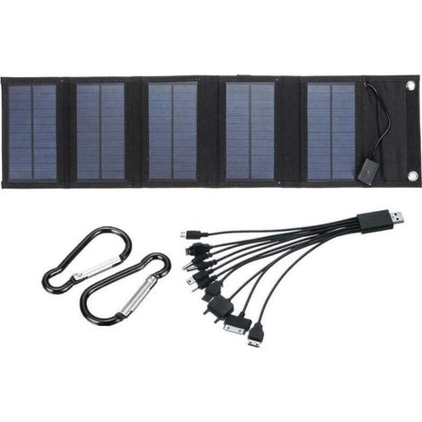 Chargeur de panneau solaire pliable 70 W avec sortie 5 V DC (10 connecteurs) et port USB. centrale électrique portable (1/5)