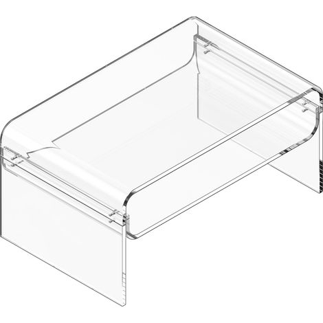 Mophorn Mesa Auxiliar de Acrílico Transparente 50 x 80 x 38 cm, Mesita de Noche de 2 Niveles con Estante, Mesa de Centro Rectangular para Sala de Estar, Dormitorio, Comedor, Oficina o Salón (1/5)