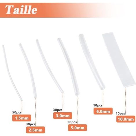 Heat Shrink Tubing Kit Tubes 2:1 Tube Insulation Polyolefin Protection Transparent Wrap Cable (1/4)