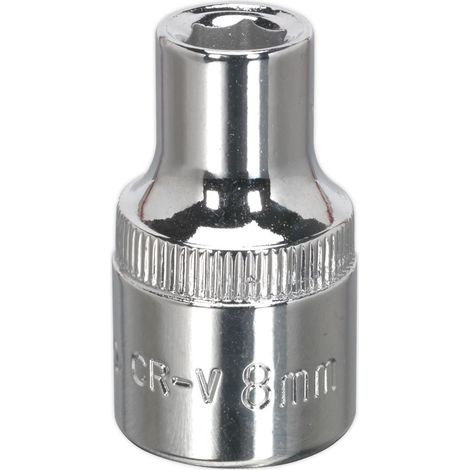 Sealey 8mm WallDrive Standard Length Chrome Socket 1/2""Sq Drive SP1208