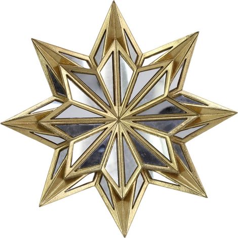 Wandspiegel Stern mit 8 Zacken aus Kunstharz Gold 26 cm (1/5)