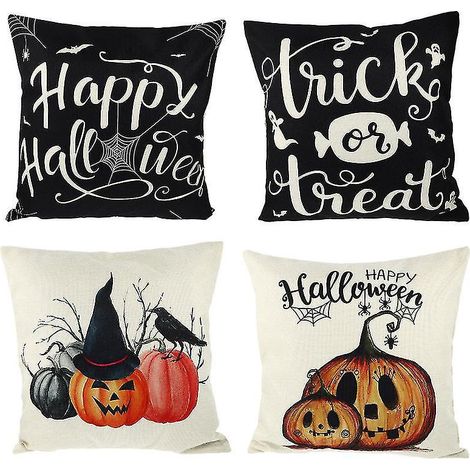 4er-Set Kissenbezüge für Halloween-Dekorationen