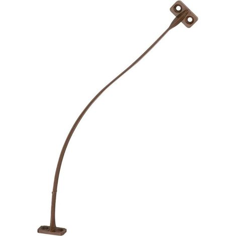 Limiteur d'ouverture de porte meuble 200mm – Compas de retenue à visser – Plastique marron pour bois dur – Charge maximale 30kg (1/2)