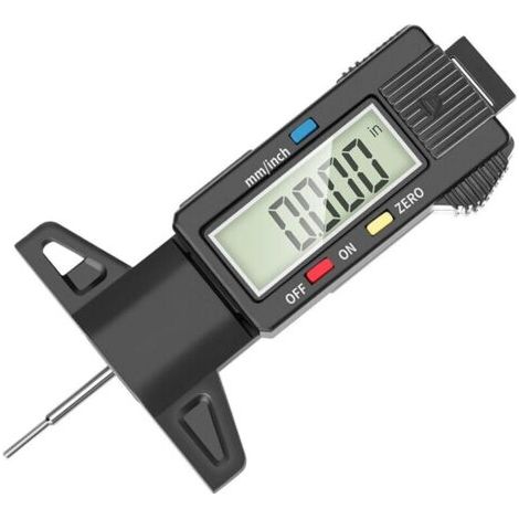 Jauge de profondeur roulement numérique,Jauge Profondeur Pneuavec grand écran LCD, jauge profondeur bande de roulement pour moto, voiture, camion en pouces/mm (1/5)