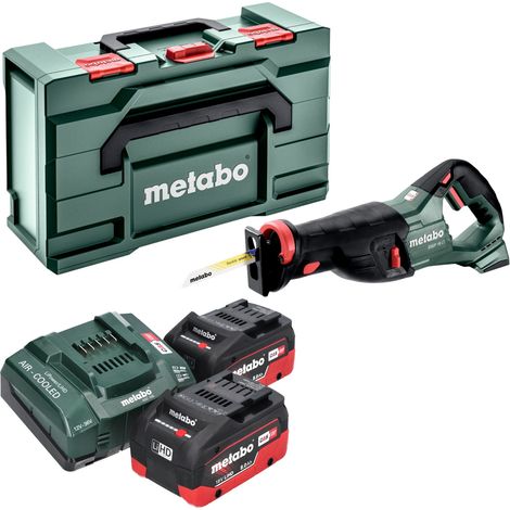 Metabo SSEP 18 LT Scie sabre sans fil 18 V 32 mm + 2x batterie LiHD 8,0 Ah + chargeur + Metabox