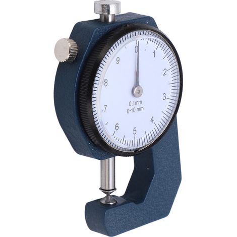 Micromètre d'épaisseur portable à échelle transparente et aiguille, résistant à l'usure, pour mesures de 0 à 10 mm. (1/5)