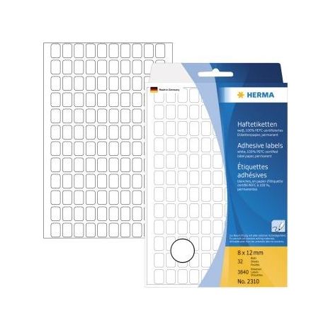 Haftetiketten 2310 8x12xmm weiß 3840 Stück (1/4)