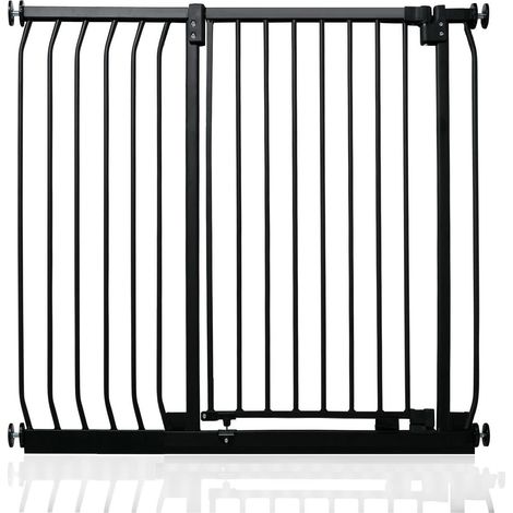 Safetots Barrière De Sécurité Extra Haute Elite, 98cm - 107cm, Hauteur Extra Haute De 96.8cm, Couleur Noir Mat