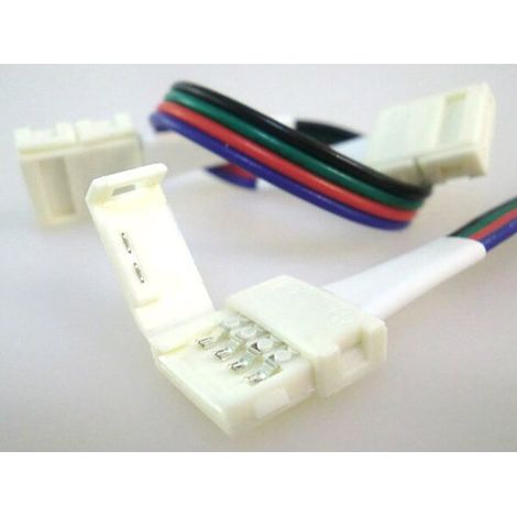 4 PZ Connettore 10mm Per Collegare Due Strip Led Smd RGB 5050 Senza Saldare