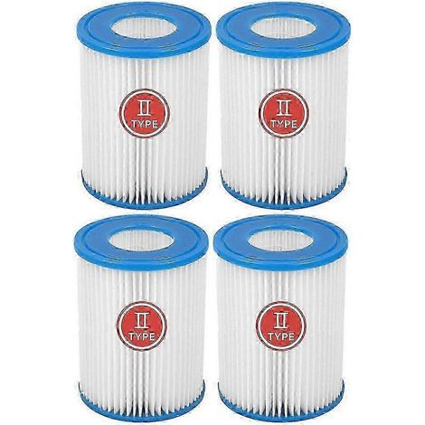 Lot de 4 cartouches filtrantes pour pompe de piscine Bestway type II-AquaForge (1/4)