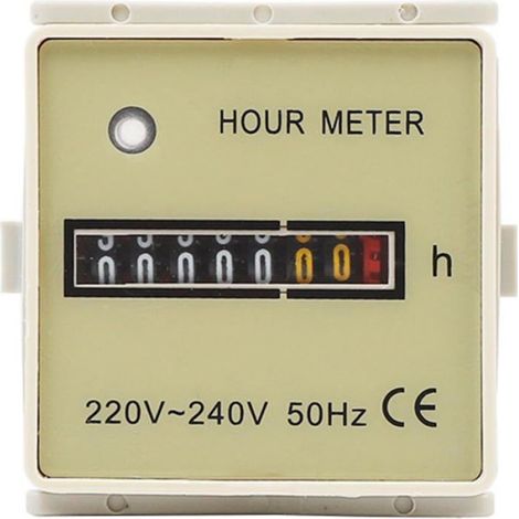 1 Compteur d'heures, ABS, 220-240 V, 50 Hz, compact, pour machines, véhicules (1/5)