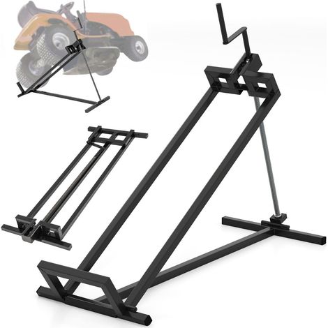Cric pieghevole per tosaerba 122 x 49 x 20 cm regolabile e leggero design in acciaio nero 200011578
