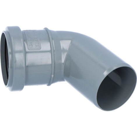 Coude sanitaire PP-HT 50/67, pour eaux usées intérieures, couleur cendrée, Onn (1/4)