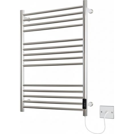 Belfast  Dry Electric Black Stainless Steel Towel Rail 720mm High 600mm Wide Energy Efficient