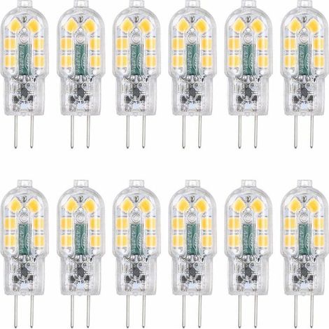 Ampoule LED G4 12 V 3 W équivalente à une ampoule incassable de 30 W, angle de faisceau de 360°, 160 lm, sans gradation, sans scintillement, lot de 12 (blanc chaud 3000 K) (1/3)