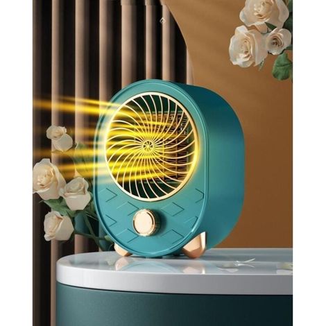 Chauffage électrique portable, adapté à la maison, au bureau, à la chambre, à l'utilisation hivernale, faible consommation d'énergie (vert) (1/4)