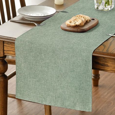 Chemin de Table Polyester Vert Sauge 40×100 cm