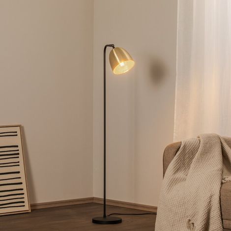 [NEUWERTIG] B-Ware Stehlampe Tattoo 4091 Leuchte Lampe gold antik schwarz Metall Höhe 120 cm (1/2)