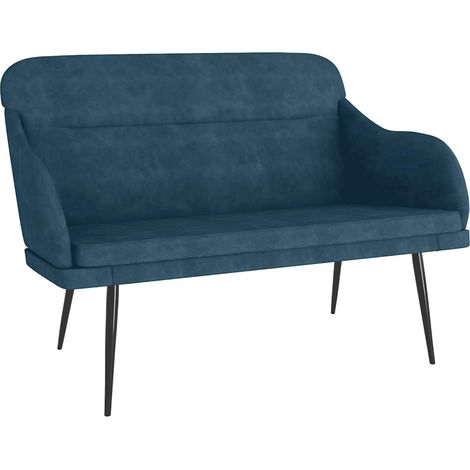 Banc Bleu 110x76x80 cm Velours (1/5)