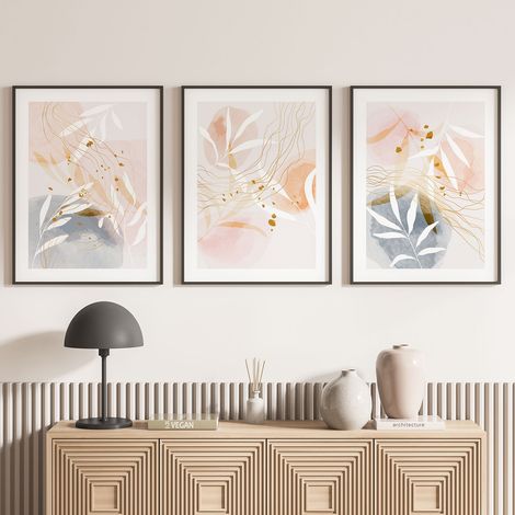 Lot de 3 Affiches / Posters Triptyque - Feuilles - 3 Affiches - 70x100 cm (Cadres non fournis) - Photo pleine page (1/5)