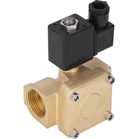 Électrovanne en laiton G1in NC 2 positions 2 voies à membrane haute pression pour eau et air AC220V (1/5)