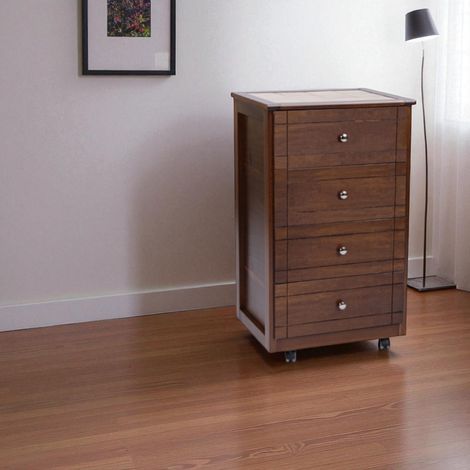 Carrello Cassettiera Giada con piano mattonelle in ceramica NOCE (1/5)