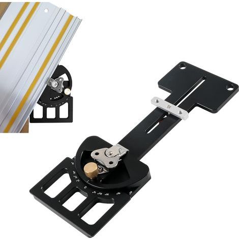 Rail de guidage carré à angle réglable, coupe multi-angles de -60 à 60 degrés, guide à angle droit de 90 degrés, pince auxiliaire compatible avec Festool et Makita (1/5)