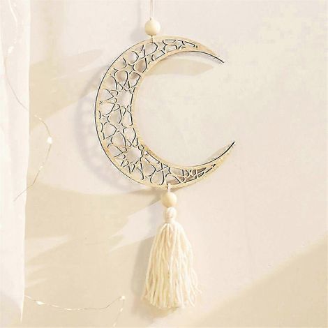 Suspension murale en bois Moon Hollow - Décoration rustique pour la maison et la chambre, pour une touche unique et une esthétique naturelle (1/5)